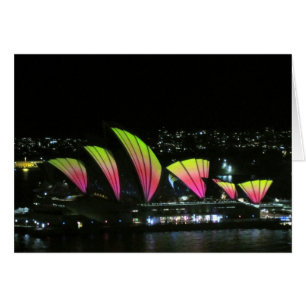 Cartão laranja de ópera sydney vivid