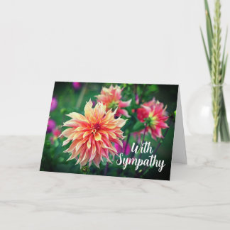 Cartão Laranja e Rosa Dahlia Flor com simpatia