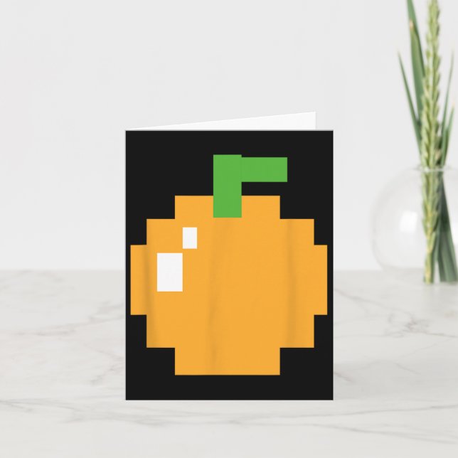 Cartão Laranja Pixel Halloween Video Game Arcade Retro do (Frente)