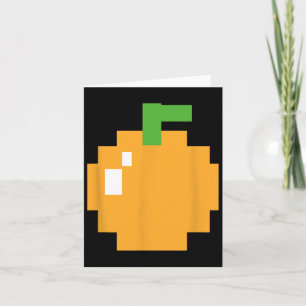 Cartão Laranja Pixel Halloween Video Game Arcade Retro do