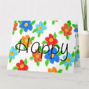 Cartão Laranja Vermelho e Azul