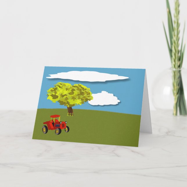 Cartão Large blank notecard with tractor. (Frente)