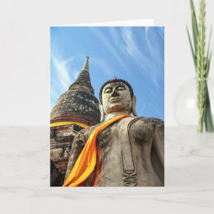 Cartão Large Buddha in Ayutthaya, Thailand