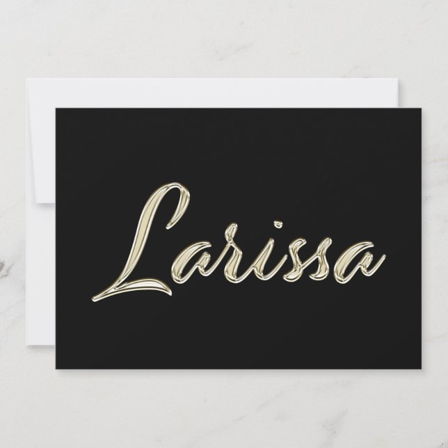 Cartão Larissa white gold Handwriting Karte (Frente)