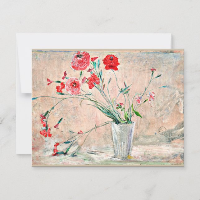 Cartão Larsson - Cravos e Poppies (Frente)