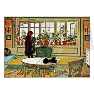 Cartão Larsson - Flores na janela