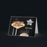 Cartão Las Vegas 21st Birthday Card<br><div class="desc">Las Vegas 21st Birthday Card. Add text inside card for surprise birthday,  or fabulous birthday party. Whatever you would like to add,  you have the option! Change the name of the birthday boy!!!</div>