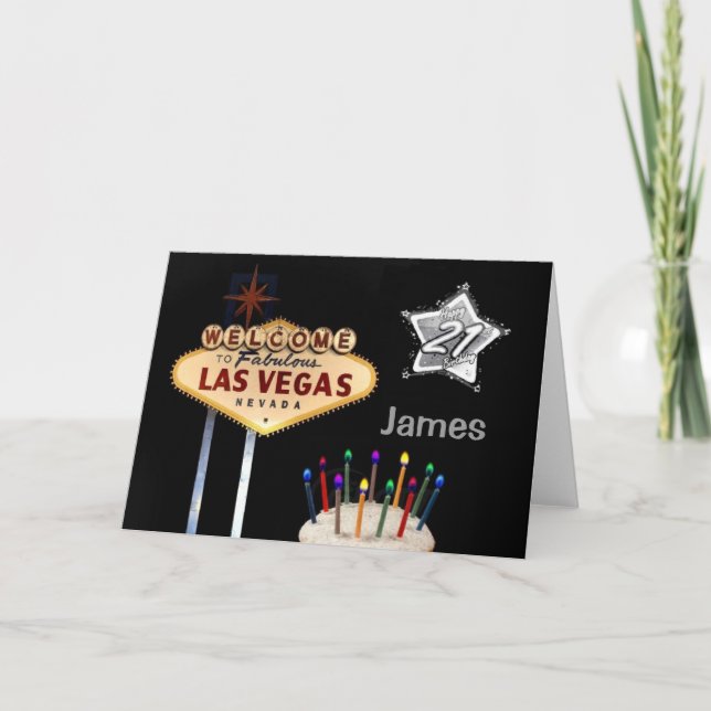 Cartão Las Vegas 21st Birthday Card (Frente)