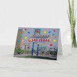 Cartão Las Vegas Happy 21st Birthday Card in Blue<br><div class="desc">Las Vegas Happy 21st Birthday Card in Blue</div>