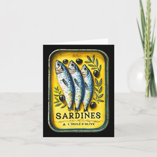 Cartão Lata de Peixe Sardinha Amarela de Verão Europeia R (Frente)