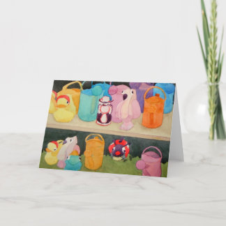 Cartão Latas molhando Forget mim não fazenda