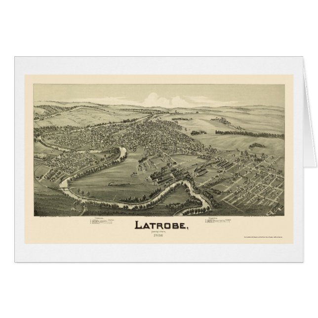 Cartão Latrobe, mapa panorâmico do PA - 1900 (Frente Horizontal)
