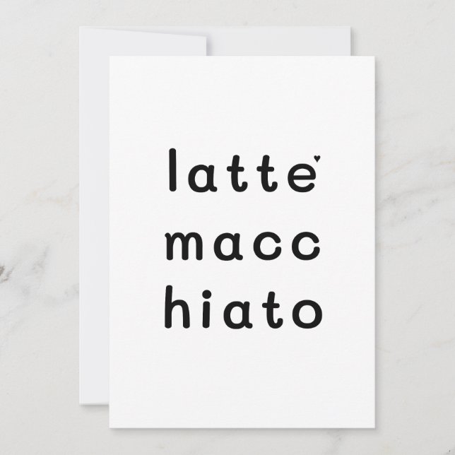 Cartão Latte macchiato - minimalistic typography card (Frente)