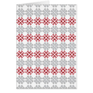 Cartão Latvian red and gray geometric Moon cross