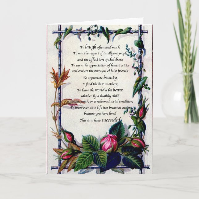 Cartão "Laugh often" Emerson Card (Frente)