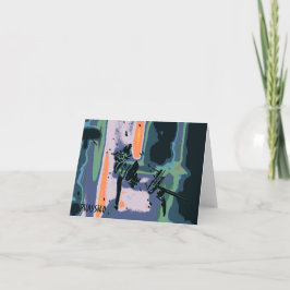 Cartão "Laughing Lion" Whimsical Art Note Card