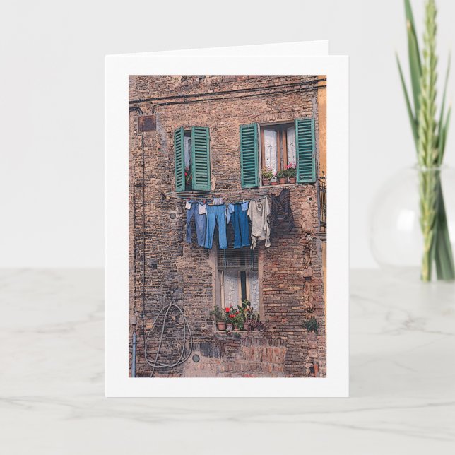 Cartão "Laundry Day in Italy" photographic greeting card (Frente)