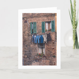 Cartão "Laundry Day in Italy" photographic greeting card