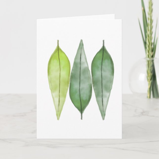 Cartão Laurel Leaf Blank Greeting Card (Frente)