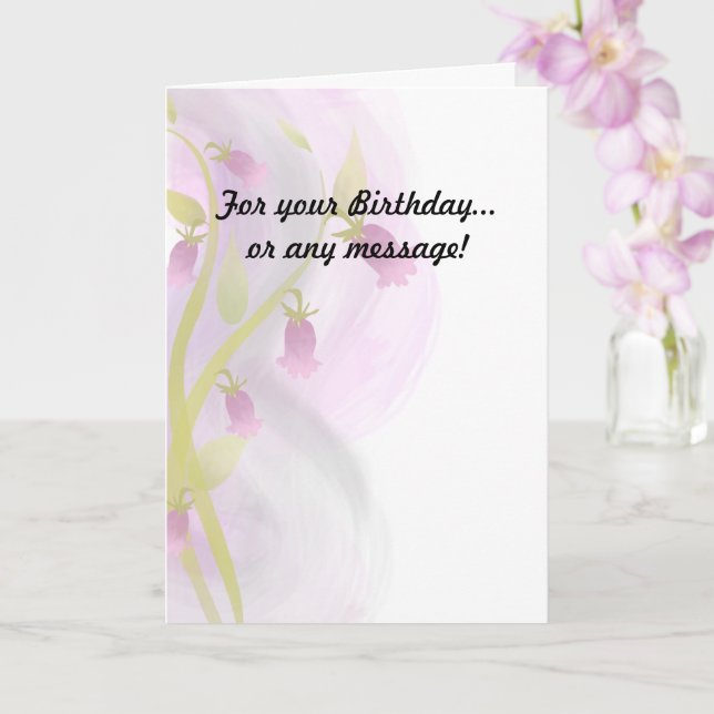 Cartão Lavagem de Aquarela Rosa Pálida (Orquídea)