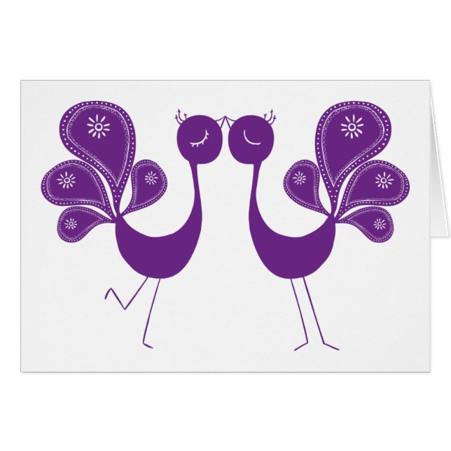 Cartão Lavanda do amor do pavão (Frente Horizontal)