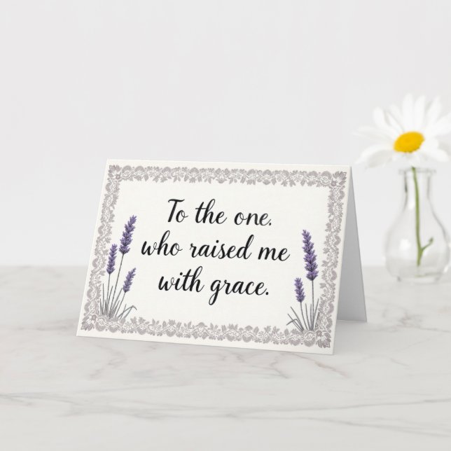 Cartão Lavanda Frame me criou com a Mãe Grace (Planta pequena)