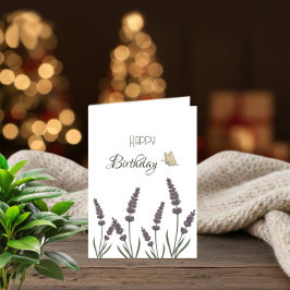 Cartão Lavande flowers and butterflies