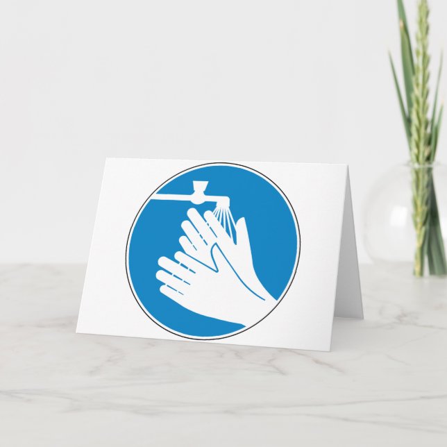 Cartão Lave as mãos (saúde e segurança) (higiene) (Frente)