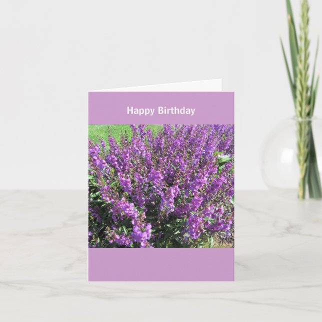 Cartão Lavendar Flowers Birthday Wishes (Frente)