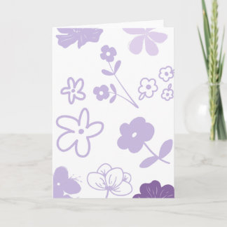 Cartão Lavender Florals on White Background