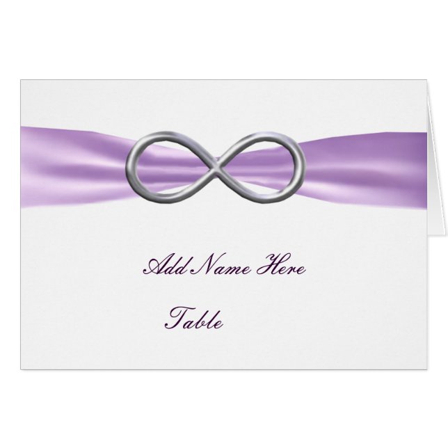 Cartão Lavender Infinity Wedding Table Place Card (Frente horizontal)