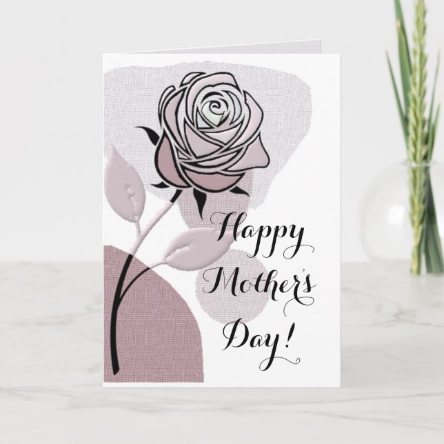 Cartão Lavender Mist Artistic Rose Happy Mother's Day  (Frente)