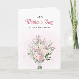 Cartão Lavender Watercolor Floral Mother's Day