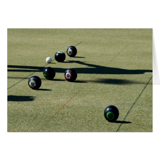 Cartão Lawn Bowls Close Call, (Frente Horizontal)