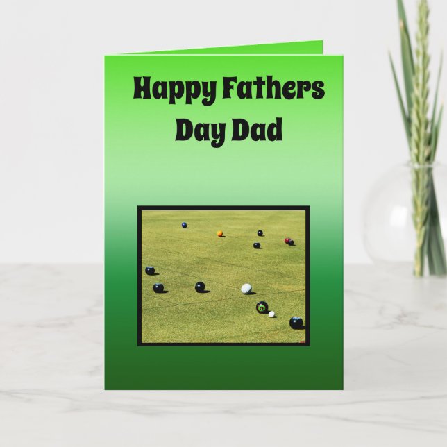 Cartão Lawn Bowls Fathers Day, (Frente)