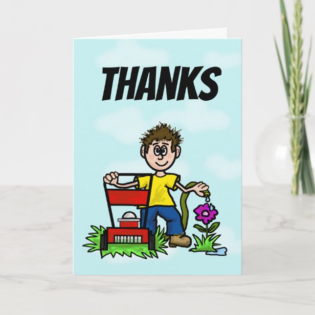 Cartão Lawn Care Greeting Card (Thanks or Love) (Frente)