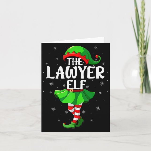 Cartão Lawyer Elf Christmas Girls Women Elf Squad Xmas Fa (Frente)