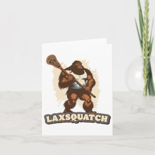 Cartão Laxsquatch! Jogador de Lacrosse Bigfoot Sasquatc