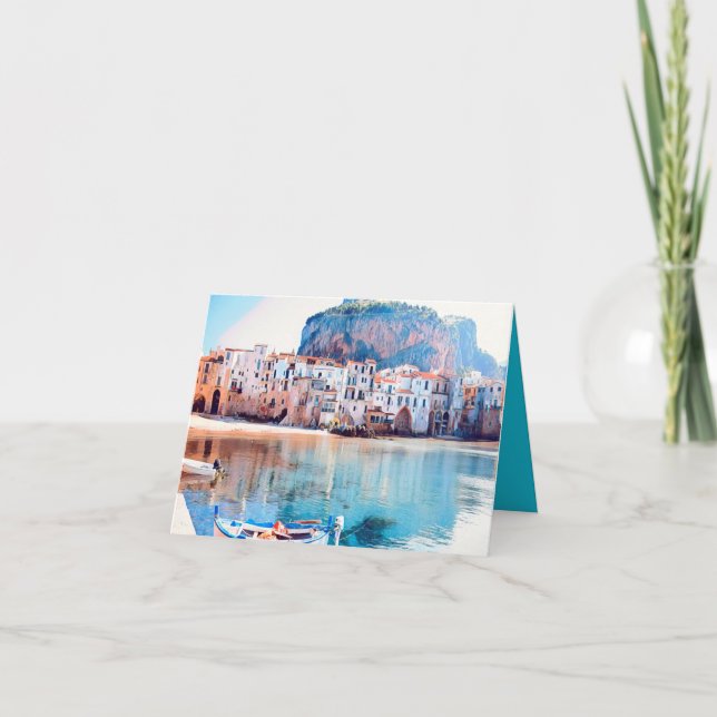 Cartão ldp CEFALU - Sicília - praia - panorama (Frente)