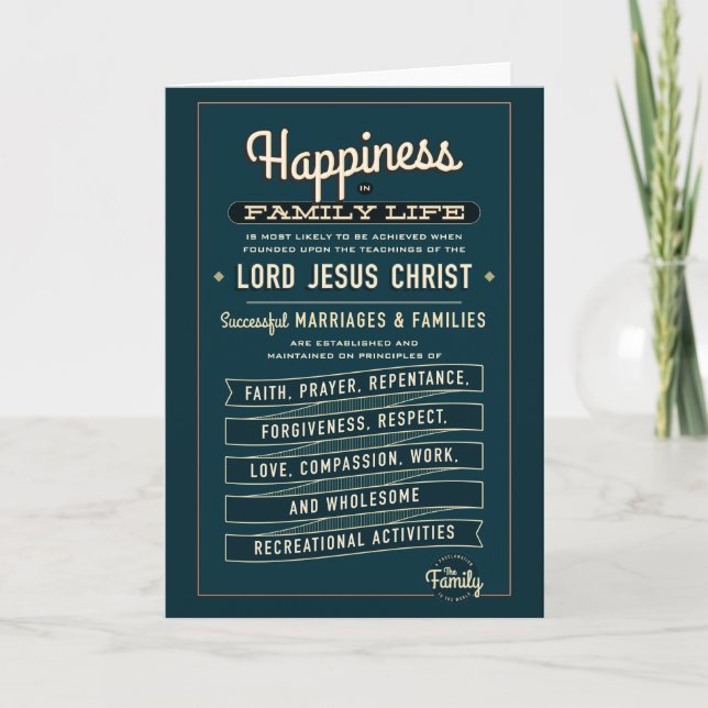 Cartão LDS Family Proclamation excerpt. greeting card. (Frente)
