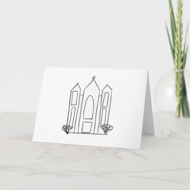 Cartão LDS Salt Lake City Temple simples mormon moderno (Frente)