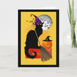 Cartão Le Chat Noir Halloween Witch