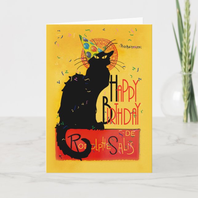Cartão Le Chat Noir Happy Birthday (Frente)