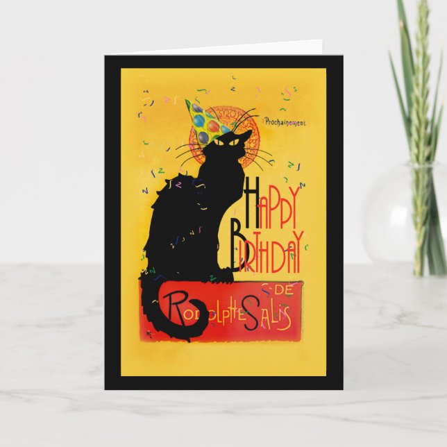 Cartão Le Chat Noir Happy Birthday (Frente)