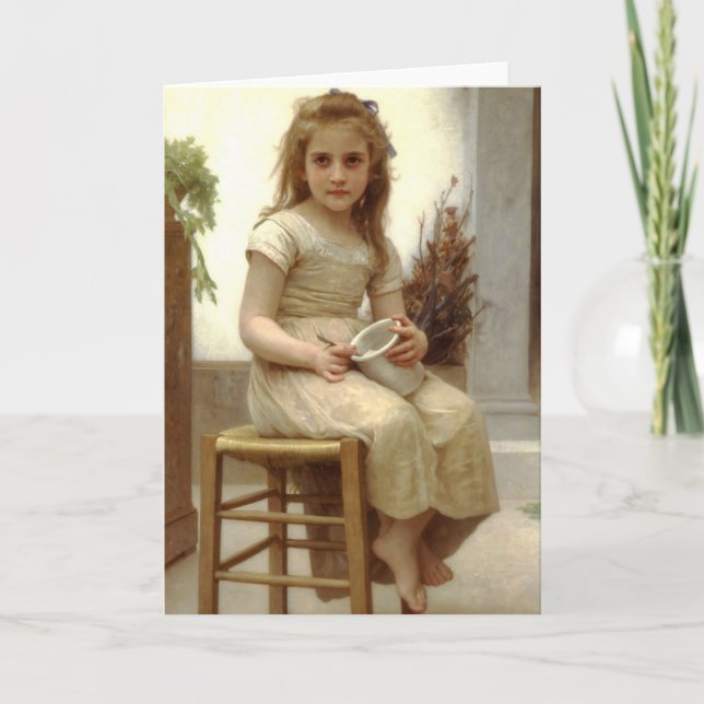Cartão Le Goûter (Just a Taste) William Bouguereau (Frente)