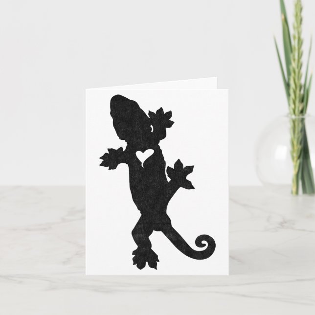 Cartão Leachie New Caledonian Gecko Artsy Distressed  (Frente)