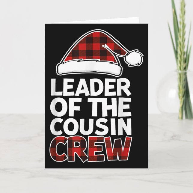 Cartão Leader Of The Cousin Crew Christmas Buffalo Red Pl (Frente)