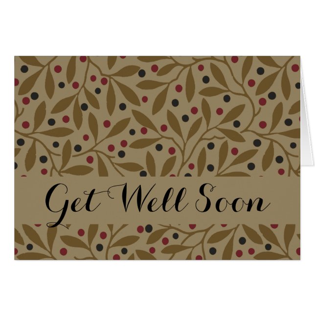 Cartão Leaf Berry Classic Colorful Bonito Patterna Art (Frente Horizontal)