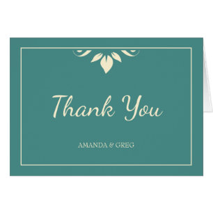 Cartão Leaf Motif Obrigado