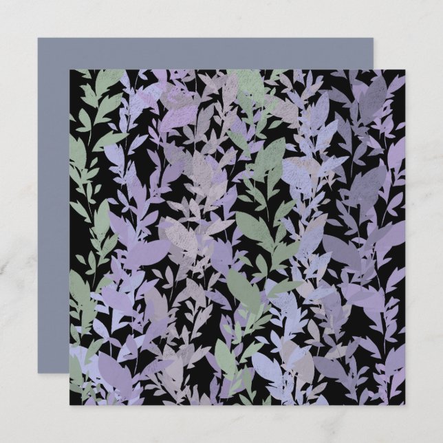 Cartão Leafy Creeping Vine Drawing Pattern With Pastels (Frente/Verso)